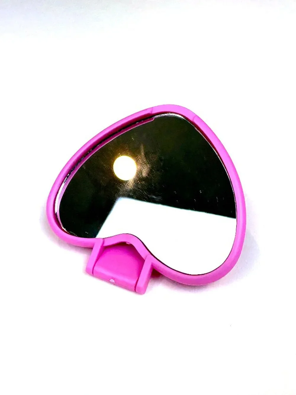 Cute pink small Heart-Shaped Folding Mirror. New without tags